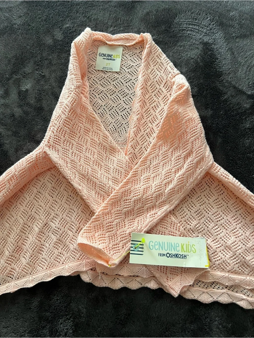 Tilly's Peach Open-Front Crochet Shrug